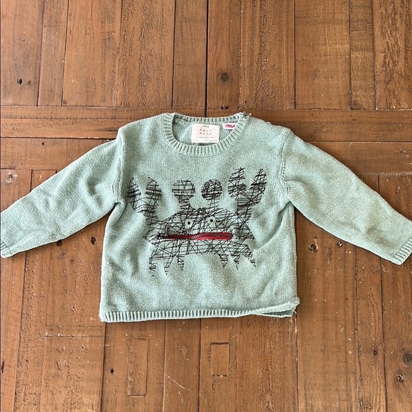Zara zipper pocket crab knit pullover sweater - Picture 1 of 7